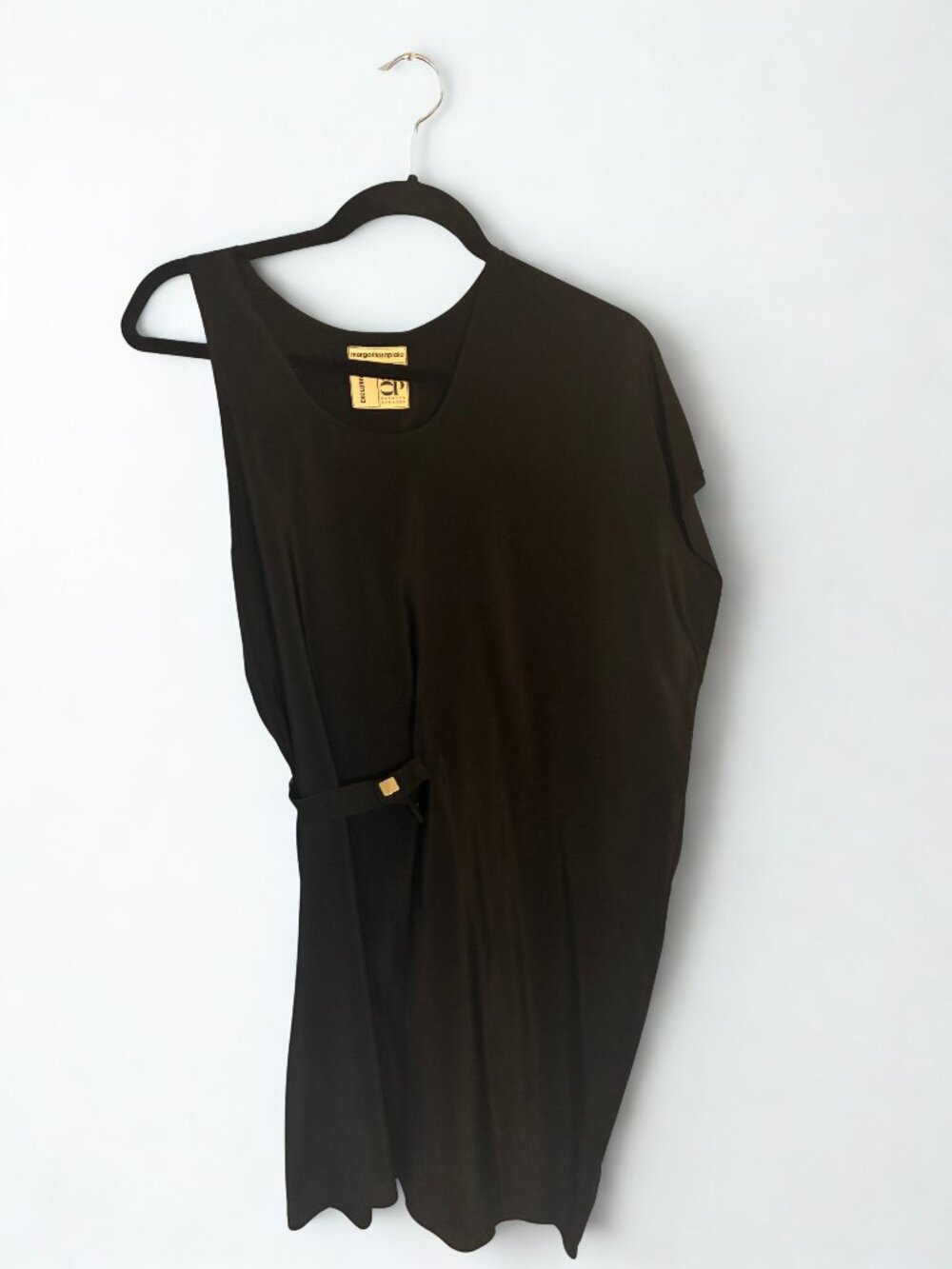 Margarita Saplala for Barney's Co-Op Asymmetrical Black Dress Sz M